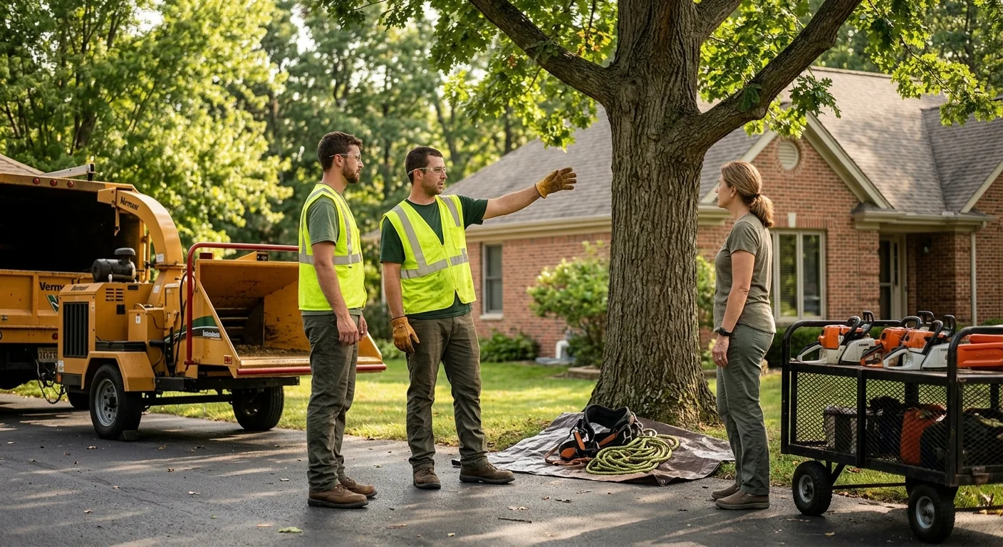 Tree Service equipment ready for customer walkthrough